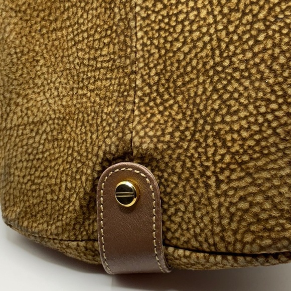 BORBONESE Handbag Glot Pattern Suede x Leather Authentic - Picture 6 of 9